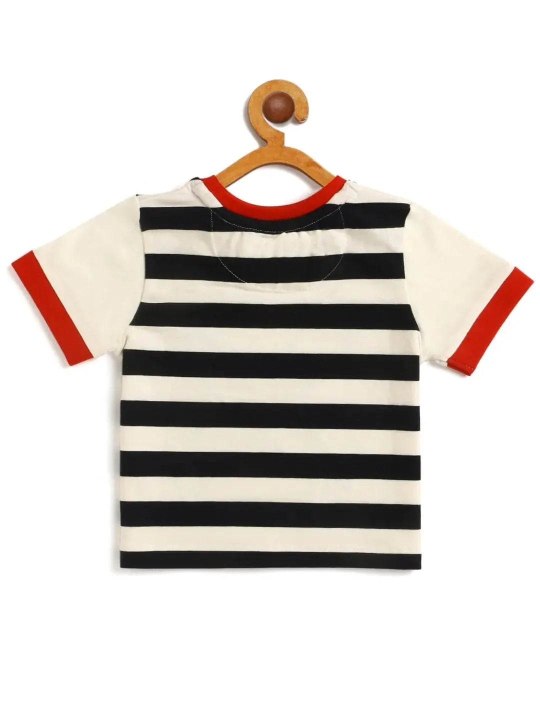 Kids White Aeroplane Applique Round Neck T-shirt - Ladore