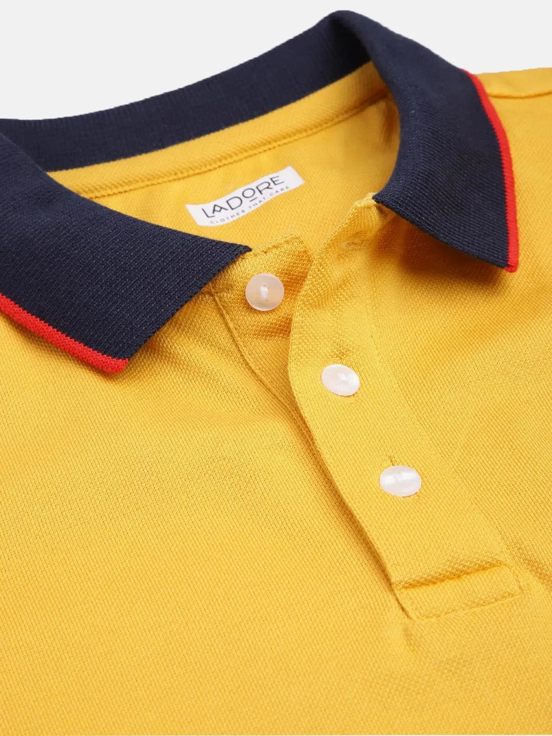 Kids Yellow Embroidery Mercerised Cotton Polo T-shirt - Ladore