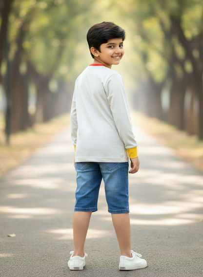 Kids Organic Full Sleeves Animal Print T-shirt