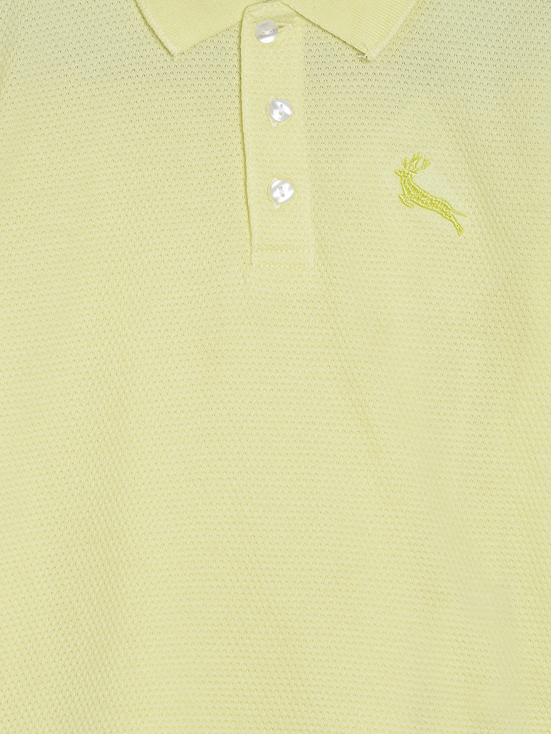 Blue Solid Self Fabric Polo Cotton T-shirt Ladore