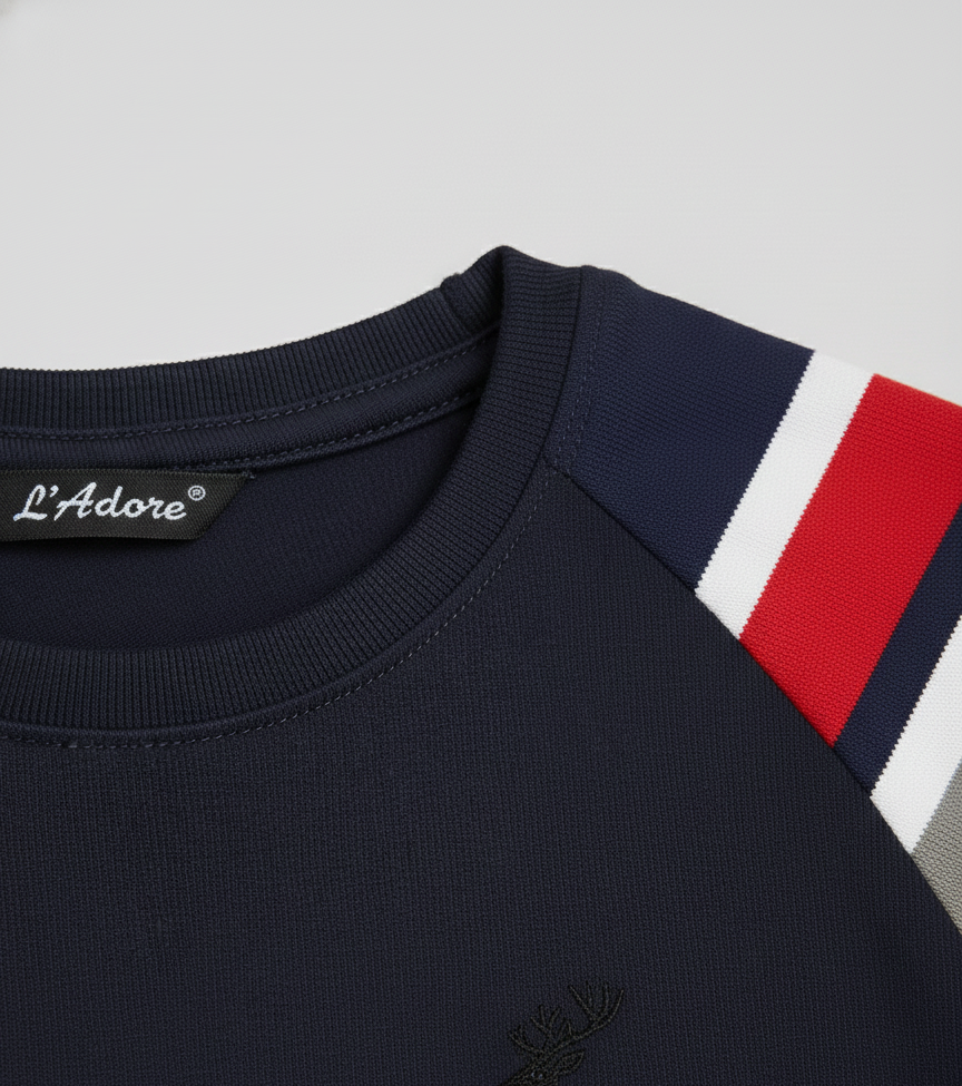 Kids Black Colourblocked Round Neck Cotton T-shirt