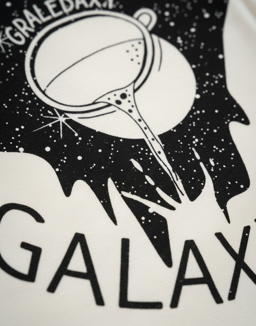 Kids White Galaxy Printed Round Neck Cotton T-shirt