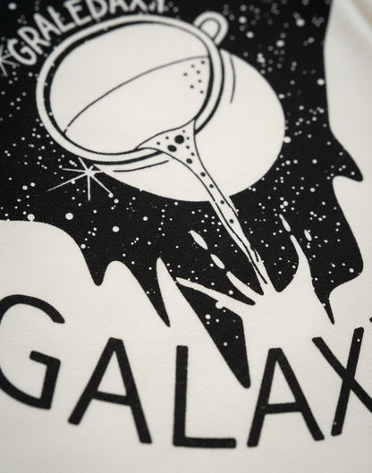 Kids White Galaxy Printed Round Neck Cotton T-shirt