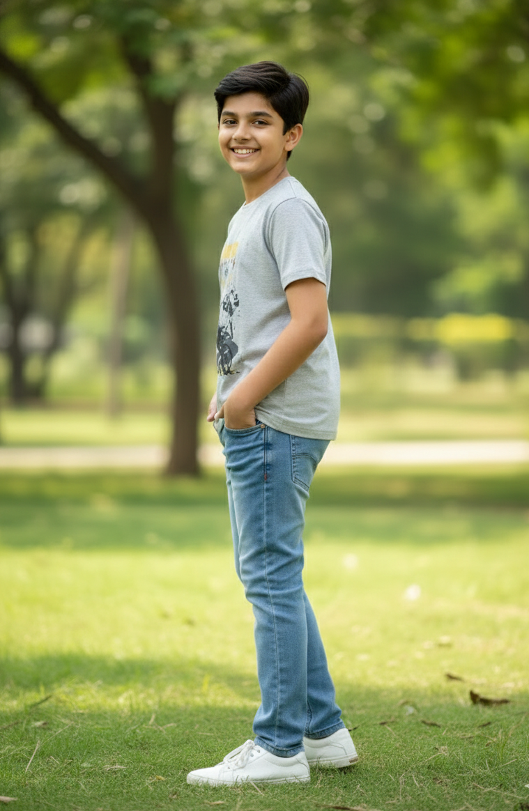 Grey Racer Printed Organic Cotton T-shirt