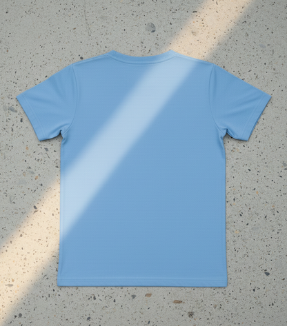 Kids 100% Pure Cotton Footbal Printed Blue T-Shirt
