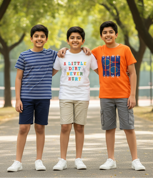 Kids Pure Cotton T-Shirt Combo Set (3 Pieces)
