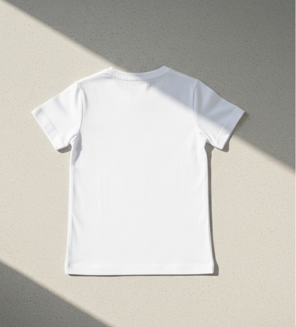 Kids 100% Pure Cotton Art Printed White T-Shirt