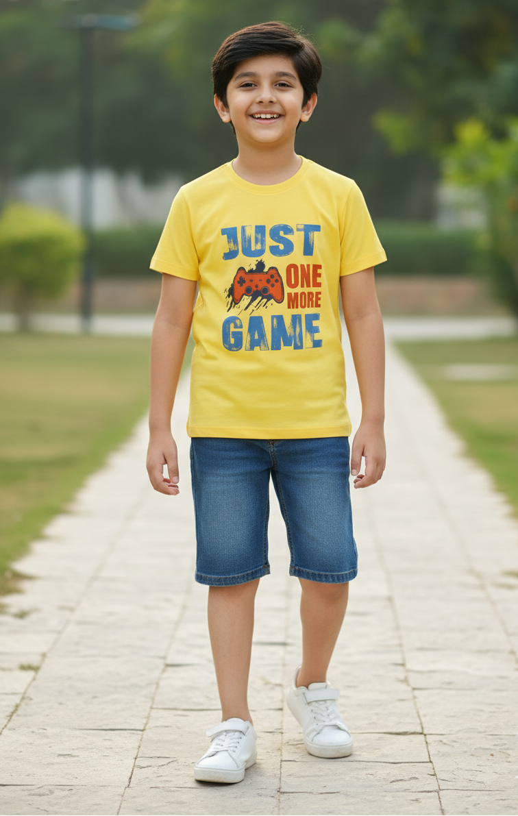 Kids 100% Pure Cotton Yellow T-Shirt