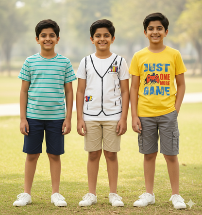 Kids Pure Cotton T-Shirt Combo Set (3 Pieces)