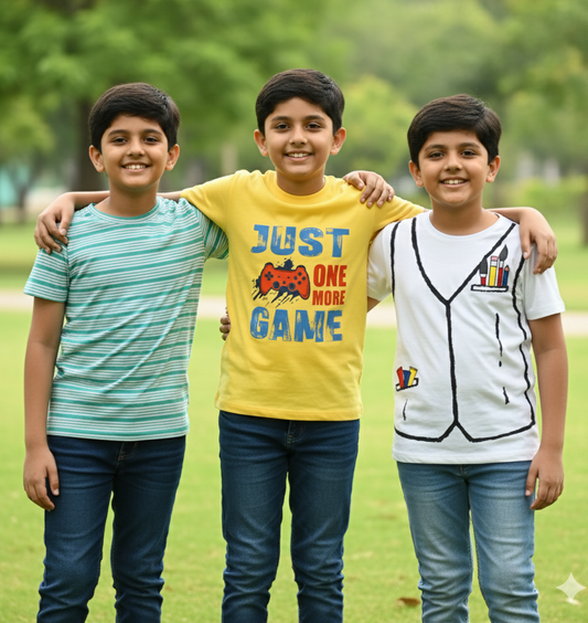 Kids Pure Cotton T-Shirt Combo Set (3 Pieces)