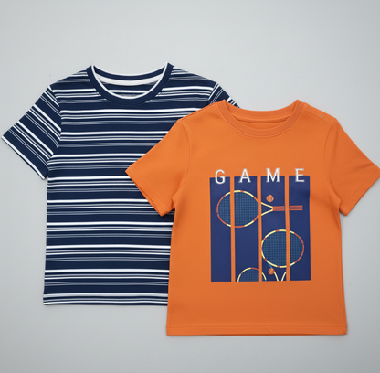 Kids Pure Cotton T-Shirt Combo Set (2 Pieces)
