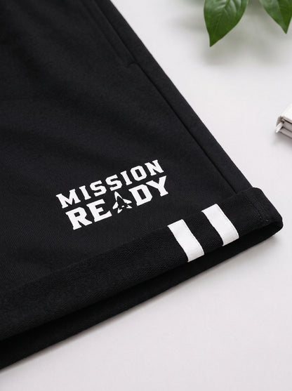 Boys Mission Ready 100% Cotton Black Shorts