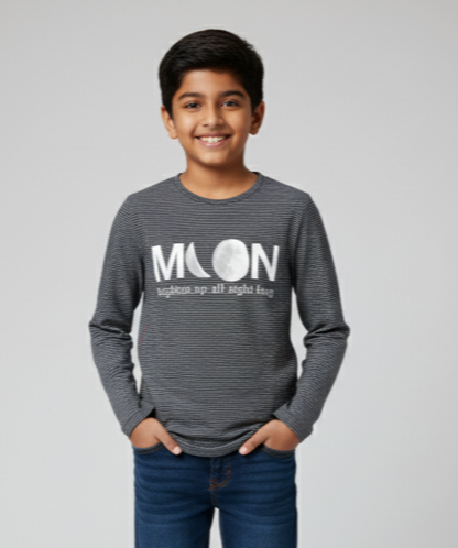 Blue Pure Cotton Full Sleeves Tshirt