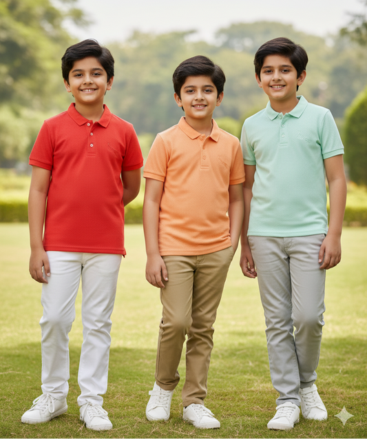Combo Pack of 3 Polo T-Shirts (Age 2-13 Years)
