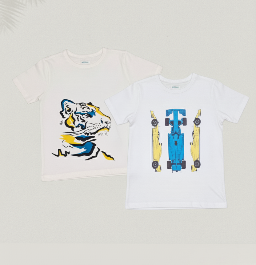 Kids Pure Cotton T-Shirt Combo Set (2 Pieces)