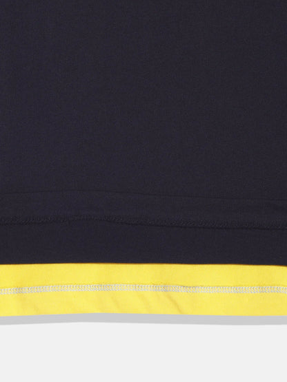Yellow and Navy 100% Cotton Smart Polo Tshirt - Ladore