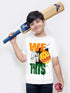 White India Cricket 100% Cotton Half Sleeves Tshirt
