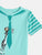 Ladore Sea Green Animal Tie Cotton Half Sleeves Tshirt Ladore