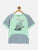 Aqua Sailboat Printed Round Neck Cotton T-shirt freeshipping - Ladore