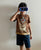 Boys Brown Sailboat Printed Round Neck Cotton T-shirt LADORE