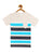 Boys Grey Half Sleeves Striper Cotton T-shirt freeshipping - Ladore