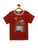 Boys Maroon Half Sleeves Vehicle Print Cotton T-shirt freeshipping - Ladore