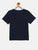 Boys Navy Blue Printed Mercerised Cotton T-shirt freeshipping - Ladore
