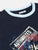 Boys Navy Blue Printed Mercerised Cotton T-shirt freeshipping - Ladore