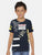 Boys Navy Blue Soccer Printed Round Neck Cotton T-shirt freeshipping - Ladore