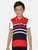 Boys Red Striped Polo Mercerised Cotton T-shirt freeshipping - Ladore