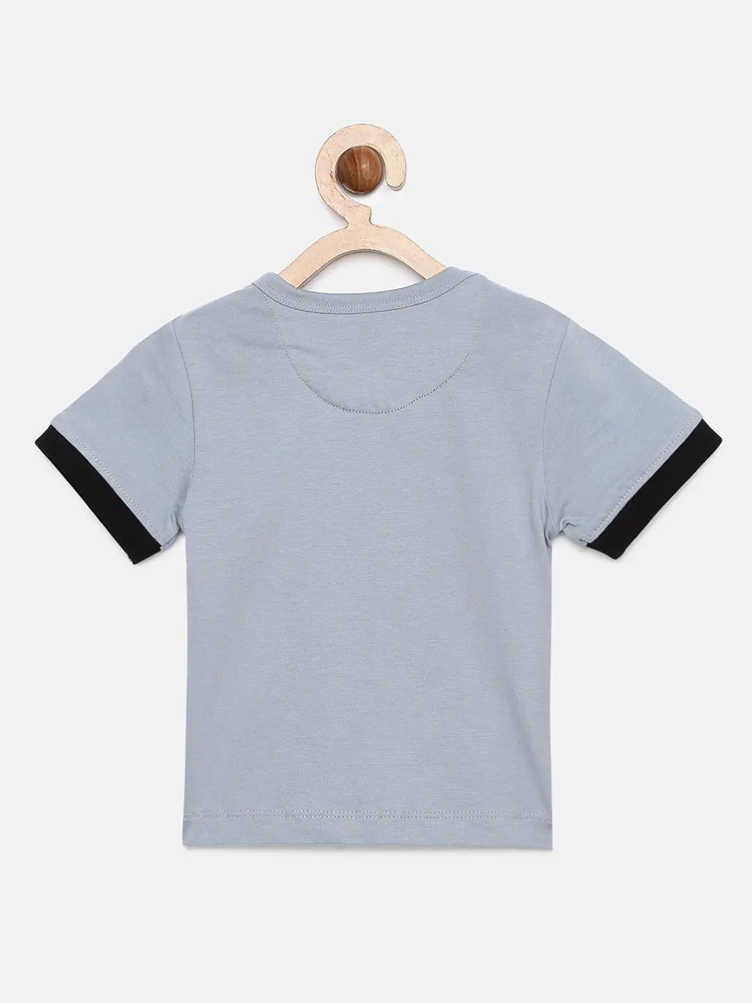 Grey Surfer Printed Round Neck Cotton T-shirt freeshipping - Ladore