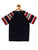 Kids Black Colourblocked Round Neck Cotton T-shirt freeshipping - Ladore