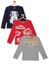Kids Combo Pack of 3 Full Sleeves Cotton T-Shirts (Age 6-12 Years)