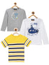 Kids Combo Pack of 3 Round Neck Unisex Cotton T-Shirts ( Age 0-6 years)