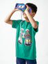 Kids Green Binocular Print Cotton T-shirt