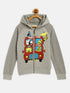Kids Grey Animal Bus Quilted Cotton hooded Jacket
