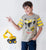 Kids Grey Car Printed Round Neck T-shirt Ladore