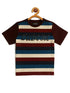 Kids Multicolour Striped Round Neck Cotton T-shirt