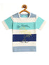 Kids Multicolour Vacation Striped Round Neck Cotton T-shirt