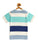 Kids Multicolour Vacation Striped Round Neck Cotton T-shirt freeshipping - Ladore