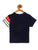 Kids Navy Blue & Maroon Colour Block Round Neck Cotton T-shirt freeshipping - Ladore