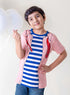Kids Pink Jacket and Tie Print Cotton T-shirt