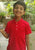 Kids Red Half Sleeves Cotton Polo T-shirt LADORE