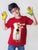 Kids Red Paint Your Dream Printed Round Neck Cotton Tshirt Ladore