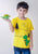 Kids Yellow Half Sleeves Dinosaurus Print Cotton T-shirt Ladore