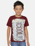 Maroon Cool Printed Round Neck Cotton T-shirt