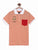 Orange Solid Polo Cotton T-shirt With Embroidery freeshipping - Ladore