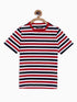 Red Striped Round Neck Cotton T-shirt