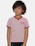 Red Striped Round Neck Supima Cotton T-shirt