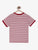 Red Striped Round Neck Supima Cotton T-shirt freeshipping - Ladore